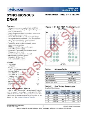 MT48H4M16LFF4-10 TR datasheet  